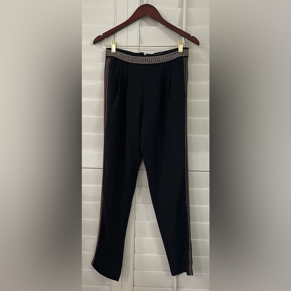 Endless Rose Black Pants With Hand-sewn Hold Accents - Picture 1 of 9